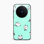 Cute Panda Blue Glass Case Cover For Vivo X300 5G