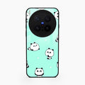 Cute Panda Blue Glass Case Cover For Vivo X300 Pro 5G