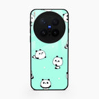 Cute Panda Blue Glass Case Cover For Vivo X300 Pro 5G