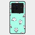 Cute Panda Blue Glass Case Cover For Vivo X80 Pro 5G
