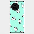 Cute Panda Blue Glass Case Cover For Vivo X90 5G