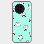 Cute Panda Blue Glass Case Cover For Vivo X90 5G