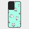 Cute Panda Blue Glass Case Cover For Vivo Y02T