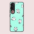 Cute Panda Blue Glass Case Cover For Vivo Y31 5G