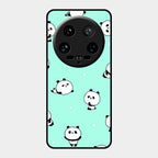 Cute Panda Blue Glass Case Cover For Xiaomi 14 Ultra
