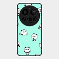 Cute Panda Blue Glass Case Cover For Xiaomi 15 Ultra 5G