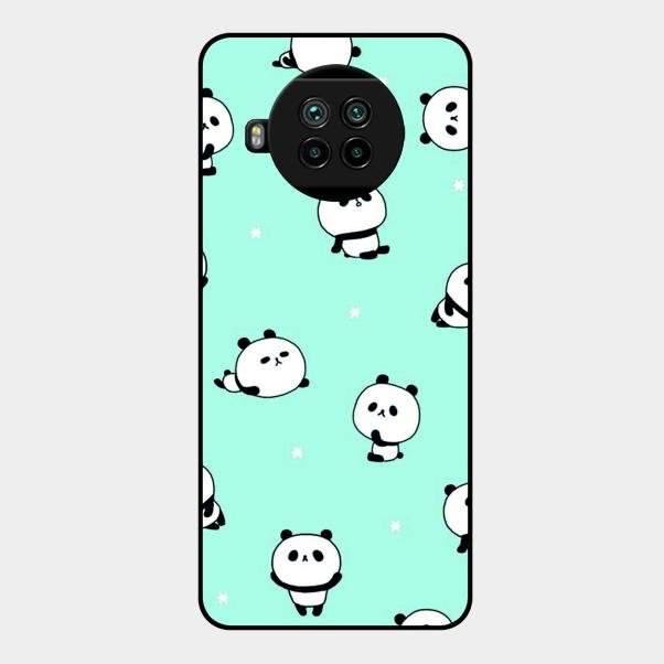 Cute Panda Blue Glass Case Cover For Xiaomi Mi 10I 5G