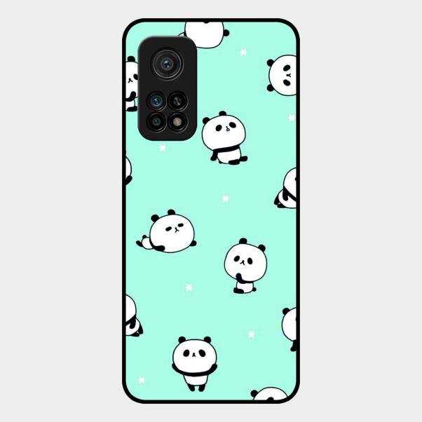 Cute Panda Blue Glass Case Cover For Xiaomi Mi 10T Pro 5G