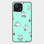 Cute Panda Blue Glass Case Cover For Xiaomi Mi 11 Lite