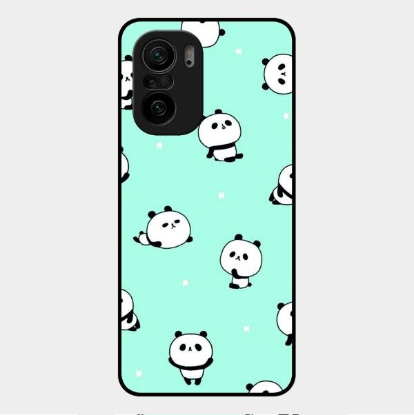 Cute Panda Blue Glass Case Cover For Xiaomi Mi 11X 5G