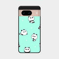 Cute Panda Blue Glossy Metal Case Cover For Google Pixel 8 5G