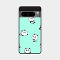 Cute Panda Blue Glossy Metal Case Cover For Google Pixel 8 Pro 5G
