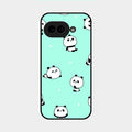 Cute Panda Blue Glossy Metal Case Cover For Google Pixel 9A 5G