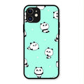 Cute Panda Blue Glossy Metal Case Cover For iPhone 12