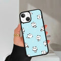 Cute Panda Blue Glossy Metal Case Cover For iPhone - ShopOnCliQ