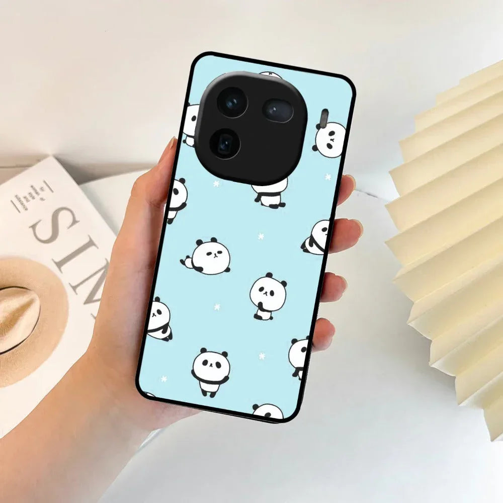 Cute Panda Blue Glossy Metal Case Cover For Vivo - ShopOnCliQ