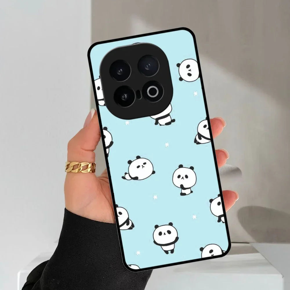 Cute Panda Blue Glossy Metal Case Cover For Vivo - ShopOnCliQ
