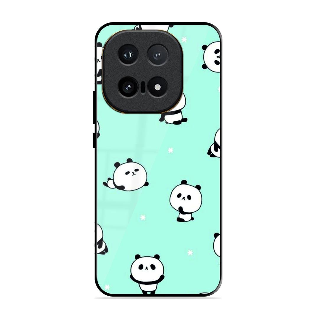 Cute Panda Blue Glossy Metal Case Cover For iQOO 15 5G