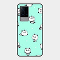 Cute Panda Blue Glossy Metal Case Cover For iQOO 9 5G
