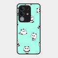 Cute Panda Blue Glossy Metal Case Cover For iQOO Z10x 5G