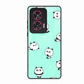 Cute Panda Blue Glossy Metal Case Cover For Motorola Edge 50 Fusion 5G