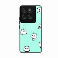 Cute Panda Blue Glossy Metal Case Cover For Motorola Edge 60 Pro 5G