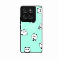 Cute Panda Blue Glossy Metal Case Cover For Motorola Edge 70 5G