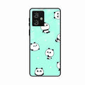 Cute Panda Blue Glossy Metal Case Cover For Motorola G54 5G