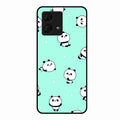 Cute Panda Blue Glossy Metal Case Cover For Motorola g84 5G