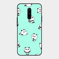 Cute Panda Blue Glossy Metal Case Cover For Oneplus 7 Pro