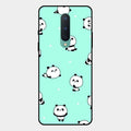 Cute Panda Blue Glossy Metal Case Cover For Oneplus 8
