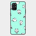 Cute Panda Blue Glossy Metal Case Cover For Oneplus 8T