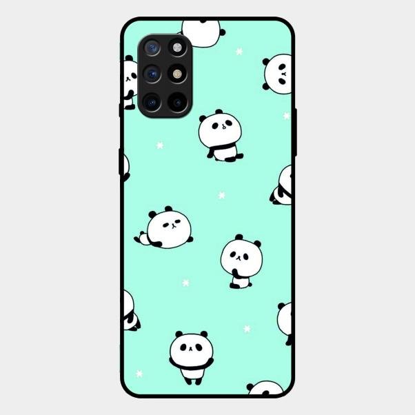 Cute Panda Blue Glossy Metal Case Cover For Oneplus 8T
