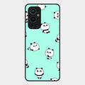 Cute Panda Blue Glossy Metal Case Cover For Oneplus 9 Pro 5G