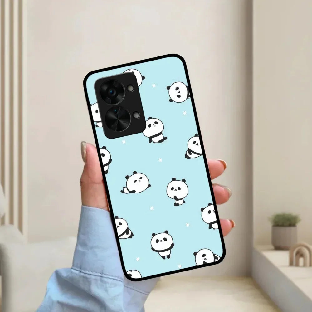 Cute Panda Blue Glossy Metal Case Cover For OnePlus - ShopOnCliQ