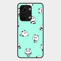 Cute Panda Blue Glossy Metal Case Cover For Oneplus Nord 3 5G