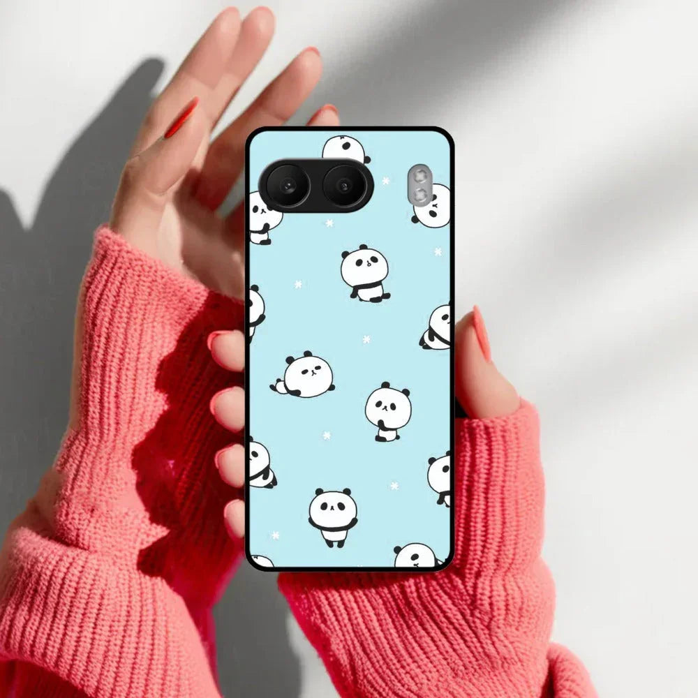 Cute Panda Blue Glossy Metal Case Cover For OnePlus - ShopOnCliQ