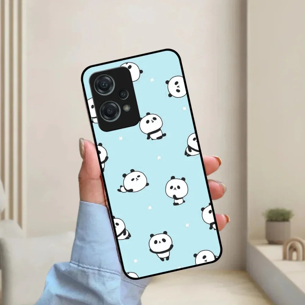 Cute Panda Blue Glossy Metal Case Cover For OnePlus - ShopOnCliQ