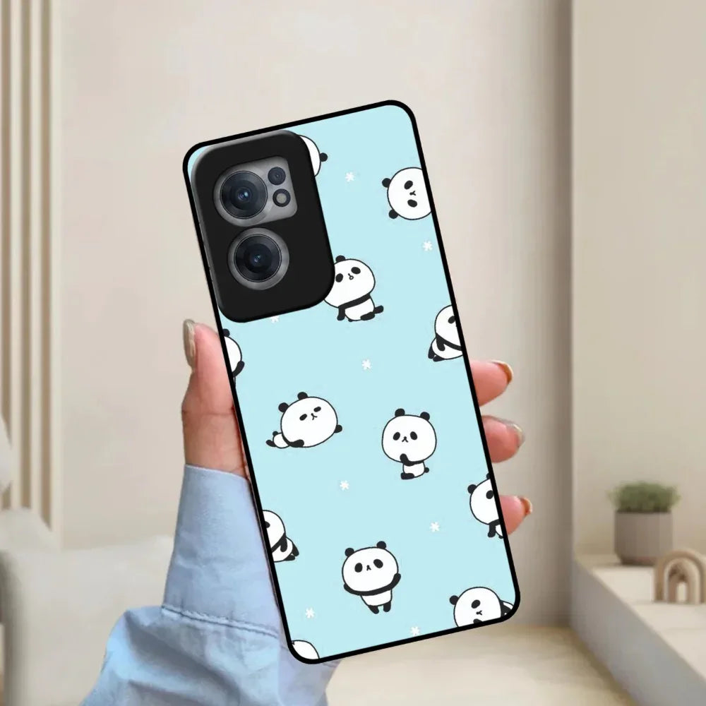 Cute Panda Blue Glossy Metal Case Cover For OnePlus - ShopOnCliQ