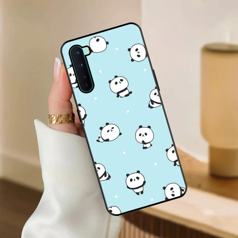 Cute Panda Blue Glossy Metal Case Cover For OnePlus - ShopOnCliQ