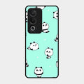 Cute Panda Blue Glossy Metal Case Cover For Oppo A3 Pro 5G