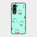 Cute Panda Blue Glossy Metal Case Cover For Oppo A5 5G