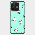 Cute Panda Blue Glossy Metal Case Cover For Oppo A5 Pro 5G