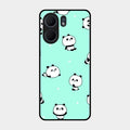 Cute Panda Blue Glossy Metal Case Cover For Oppo A5X 4G