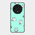 Cute Panda Blue Glossy Metal Case Cover For Oppo F27 5G
