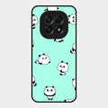 Cute Panda Blue Glossy Metal Case Cover For Oppo F29 5G