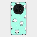 Cute Panda Blue Glossy Metal Case Cover For Oppo F29 Pro 5G