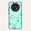 Cute Panda Blue Glossy Metal Case Cover For Oppo F31 Pro Plus 5G
