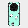 Cute Panda Blue Glossy Metal Case Cover For Oppo Find X8 5G