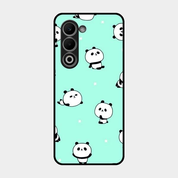 Cute Panda Blue Glossy Metal Case Cover For Oppo K13X 5G